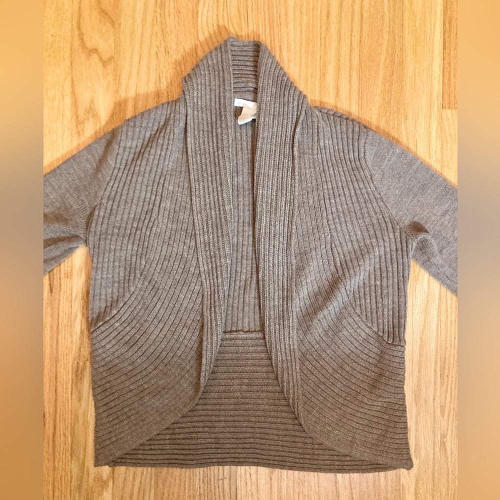 H&M brown-gray chunky knit cardigan, women's size S